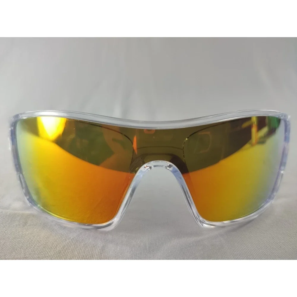 Oakley Batwolf Crystal Clear Sunglasses Fire Iridium Orange Icons NWOT Mint‎